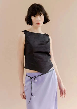 Bronze AgeMartine Corset Top - Black Moire 3 Bronze AgeMartine Corset Top - Black Moire - Image 3