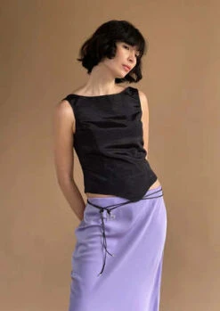 Bronze AgeMartine Corset Top - Black Moire