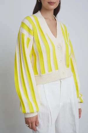 ELEVEN SIXAyla Cardi - Citron/Ivory 4 ELEVEN SIXAyla Cardi - Citron/Ivory - Image 4