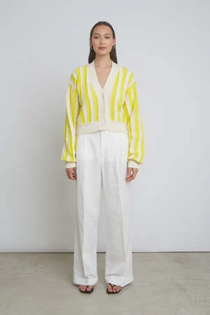 ELEVEN SIXAyla Cardi - Citron/Ivory 2 ELEVEN SIXAyla Cardi - Citron/Ivory - Image 2