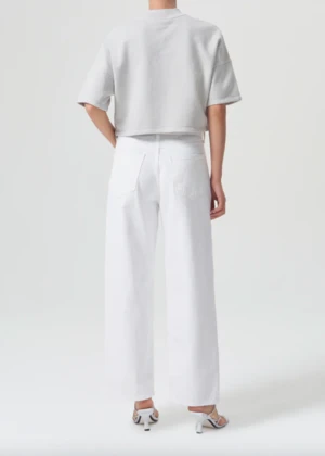 AGOLDEAgolde Reed Cropped Fleece Tee - Spoon 4 AGOLDEAgolde Reed Cropped Fleece Tee - Spoon - Image 4