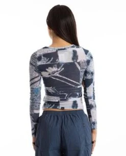 ThrillsAlchemy Long Sleeve Mesh Top - Blue -ANINE BING || ULLA JOHNSON || AGOLDE Shop Alchemy Long Sleeve Mesh Top 20231026015545 2