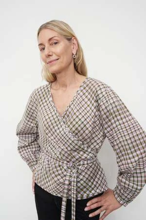 KowtowAna Wrap Top - Optic Check 2 KowtowAna Wrap Top - Optic Check - Image 2