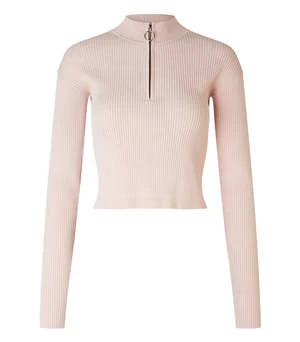 SAMSØE SAMSØE Samsøe & SamsøeAshli Half Zip - Rosewater 1 SAMSØE SAMSØE Samsøe & SamsøeAshli Half Zip - Rosewater