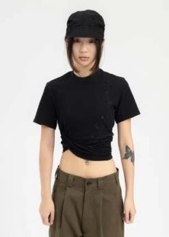 Hyein SeoBLACK TWISTED T-SHIRT - Black