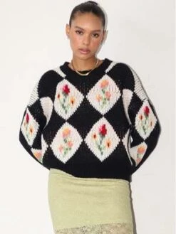 Bailey RoseNora Vintage Floral Sweater - Black