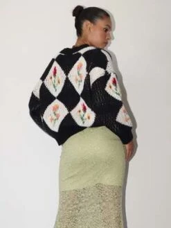 Bailey RoseNora Vintage Floral Sweater - Black -ANINE BING || ULLA JOHNSON || AGOLDE Shop Bailey Rose Nora Vintage Floral Sweater In Black 20231028065119 1