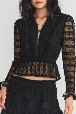 LoveShackFancyBaine Top - Black -ANINE BING || ULLA JOHNSON || AGOLDE Shop Baine Top 20231018221250