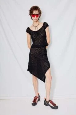 Permanent VacationLace Impression Tee - Black 9 Permanent VacationLace Impression Tee - Black -ANINE BING || ULLA JOHNSON || AGOLDE Shop Black Lace Impression Tee 20231017192233 1