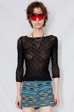 Permanent VacationLace Impression Top - Black