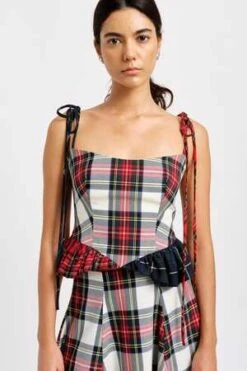 Eliza FaulknerCandy Corset - White Plaid Multi