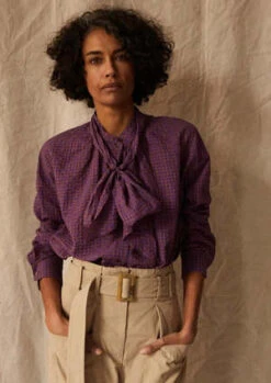 Caron CallahanDaisy Top - Magenta Puckered Plaid