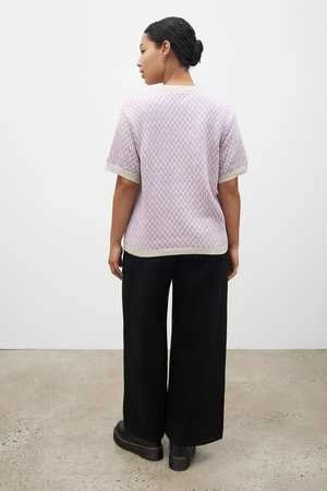 KowtowCheckerboard Knit Tee - Mauve Check 5 KowtowCheckerboard Knit Tee - Mauve Check - Image 5