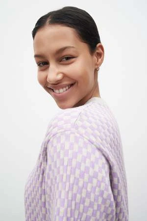 KowtowCheckerboard Knit Tee - Mauve Check 6 KowtowCheckerboard Knit Tee - Mauve Check - Image 6