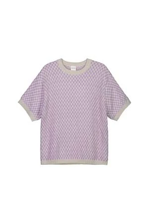 KowtowCheckerboard Knit Tee - Mauve Check 7 KowtowCheckerboard Knit Tee - Mauve Check - Image 7