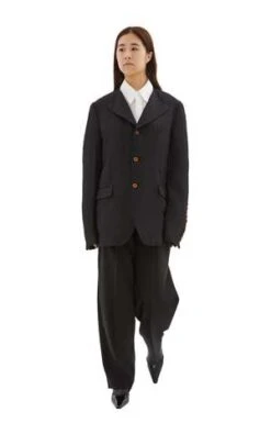 Comme Des Garcons Comme Des GarçonsClassic Wrinkled Polyester Button Down Jacket - Black -ANINE BING || ULLA JOHNSON || AGOLDE Shop Classic Wrinkled Polyester Button Down Jacket Black 20230906231217