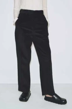 Mijeong ParkCorduroy Straight Leg Pants - Black