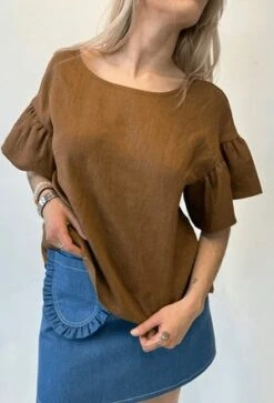 Eliza FaulknerRaffi Top - Cocoa -ANINE BING || ULLA JOHNSON || AGOLDE Shop Eliza Faulkner Raffi Top Cocoa 20230614163108