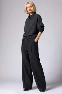 EquipmentOwen Wool Trouser - Charcoal Heather Grey -ANINE BING || ULLA JOHNSON || AGOLDE Shop Equipment Owen Wool Trouser Charcoal Heather Grey 20231007002224 1