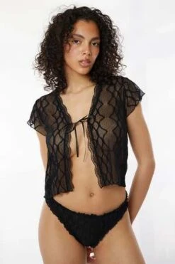 Find Me NowGeo Lace Tie Front Top -ANINE BING || ULLA JOHNSON || AGOLDE Shop Geo Lace Tie Front Top 20231012204130