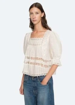Sea New YorkHaven Top - Cream -ANINE BING || ULLA JOHNSON || AGOLDE Shop Haven Top 20230927014822 1