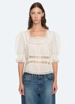 Sea New YorkHaven Top - Cream -ANINE BING || ULLA JOHNSON || AGOLDE Shop Haven Top 20230927014822 2