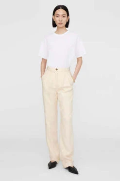 Anine BingJay Trouser - Light Yellow Linen