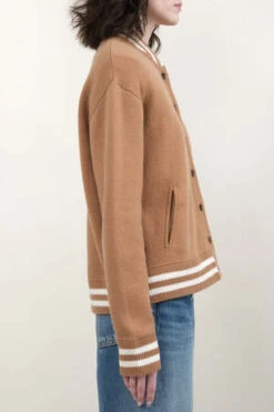 AlludeKnit Varsity Jacket - Camel -ANINE BING || ULLA JOHNSON || AGOLDE Shop Knit Varsity Jacket 20231009000438 1