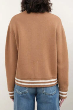 AlludeKnit Varsity Jacket - Camel -ANINE BING || ULLA JOHNSON || AGOLDE Shop Knit Varsity Jacket 20231009000438 2