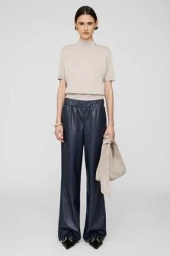 Anine BingKoa Vegan Leather Pant - Navy