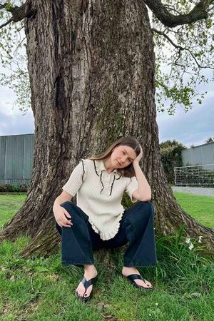 KowtowFlower Polo - Natural Marle 1 KowtowFlower Polo - Natural Marle