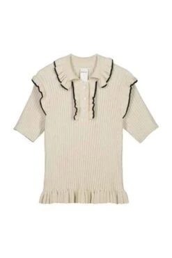 KowtowFlower Polo - Natural Marle 15 KowtowFlower Polo - Natural Marle -ANINE BING || ULLA JOHNSON || AGOLDE Shop Kowtow Flower Polo Natural Marle 20221013062320 1