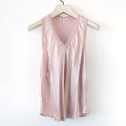 UnknownLA Made Bridget Silky Racer Tank - Nude