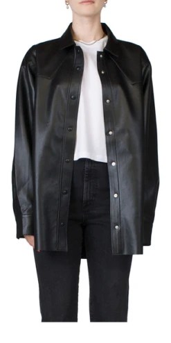 AGOLDELeif Vegan Leather Button Down - Detox