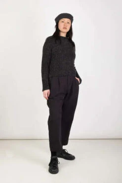 Micaela GregLoop Rib Top - Charcoal Alpaca