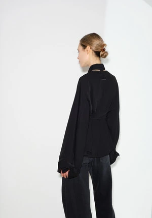 MM6 Maison MargielaFluid Poly Shirt - Black 4 MM6 Maison MargielaFluid Poly Shirt - Black - Image 4