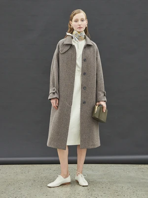 Maison De InesWool Stitch Coat II - Gray/Purple 2 Maison De InesWool Stitch Coat II - Gray/Purple - Image 2