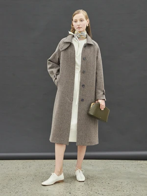 Maison De InesWool Stitch Coat II - Gray/Purple 1 Maison De InesWool Stitch Coat II - Gray/Purple