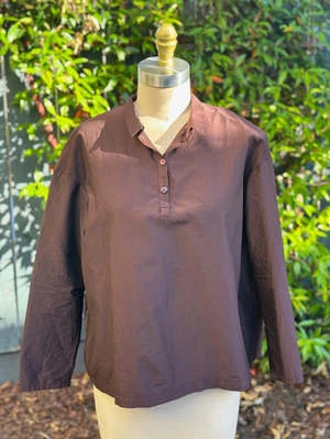 Manuelle Guibalcotton Silk Polo Shirt - Aubergine 1 Manuelle Guibalcotton Silk Polo Shirt - Aubergine