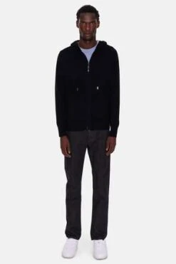 Blue&CreamNew Leo Zip Hoodie With Pockets - Black -ANINE BING || ULLA JOHNSON || AGOLDE Shop New Leo Zip Hoodie With Pockets Black 20231030190705 2