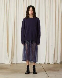 Ali GoldenOVERSIZED MOHAIR PULLOVER - GRAPE