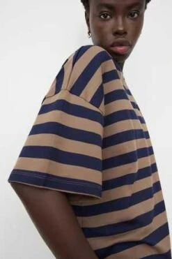KowtowOversized Boxy Tee - Navy/Taupe Stripe -ANINE BING || ULLA JOHNSON || AGOLDE Shop Oversized Boxy Tee 20230802055242 2