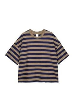 KowtowOversized Boxy Tee - Navy/Taupe Stripe -ANINE BING || ULLA JOHNSON || AGOLDE Shop Oversized Boxy Tee 20230802055243 1