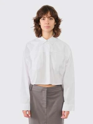 RemainPoplin Cropped Shirt - Bright White 1 RemainPoplin Cropped Shirt - Bright White