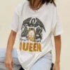 DaydreamerQueen Glitter Crest Merch Tee - Vintage White