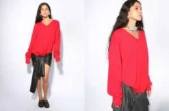 Maryam Nassir ZadehDavis Sweater - Red -ANINE BING || ULLA JOHNSON || AGOLDE Shop Red Davis Sweater 20231030022130 2