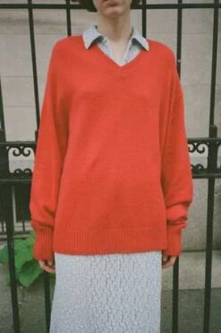Maryam Nassir ZadehDavis Sweater - Red -ANINE BING || ULLA JOHNSON || AGOLDE Shop Red Davis Sweater 20231030022131 2