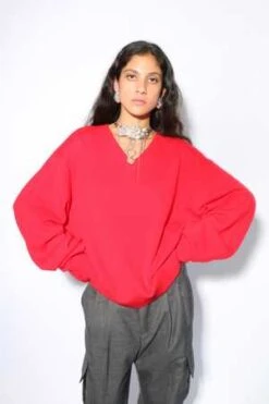 Maryam Nassir ZadehDavis Sweater - Red -ANINE BING || ULLA JOHNSON || AGOLDE Shop Red Davis Sweater 20231030022131