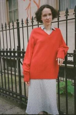 Maryam Nassir ZadehDavis Sweater - Red -ANINE BING || ULLA JOHNSON || AGOLDE Shop Red Davis Sweater 20231030022132