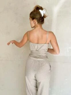 Rita RowMACARIO WRAP TOP - Sand Gingham -ANINE BING || ULLA JOHNSON || AGOLDE Shop Rita Row MACARIO WRAP TOP Sand Gingham 20230719164537